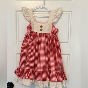 Red and Cream Gingham Dress